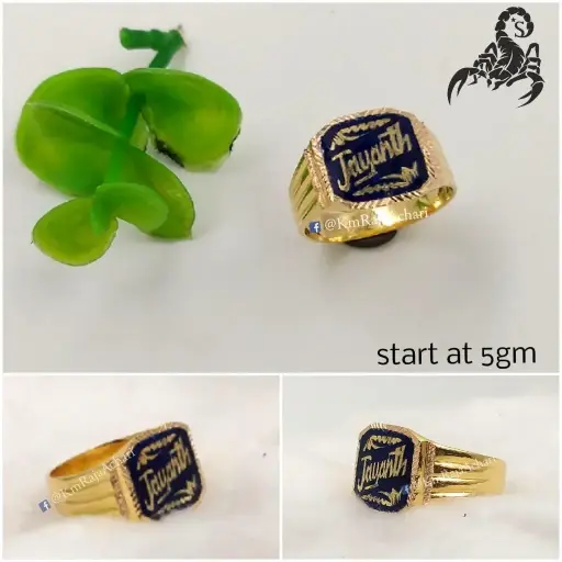 Enamel Letter Ring